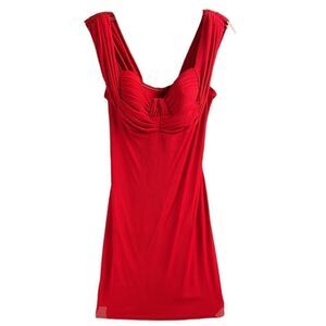 PEEP Vintage Bodycon Red Cocktail Party Homecoming Dress Size Medium